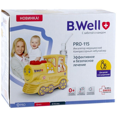 Ингалятор (небулайзер) компрессорный «Паровозик» B.Well PRO-115